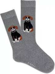 K. Bell Men's Cool Dawg Crew Socks 1 Pair, Medium Grey Heather, Men's 10-13
