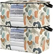 sanluoli 90L 2 Pack Under Bed Shoe Organizer with Reinforced Handles, clear window Storage Box For Closet