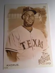 2019 Topps Allen & Ginter Jumbo 5x7 Elvis Andrus Rangers 91 Gold 02/10