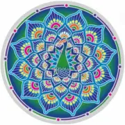 Sunseal Stained Glass Decal Suncatcher Sticker 14cm Peacock Kaleidoscope Mandala