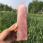 970g Natural Pink Rose Quartz Obelisk Carved Crystal Tower Reiki