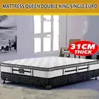 Kasa 31CM Mattress Queen Double King Single Euro Top 5 Zone Pocket Spring Foam