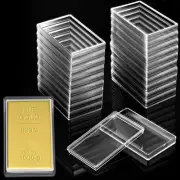 Ctosree 20 Pcs 10 oz Silver Bar Case 10 oz Clear silver Bar Storage Box Acryl...