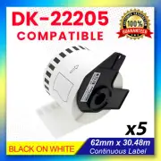 5x Generic Brother DK-22205 Continuous White Label QL720NW QL800 QL810W QL820NWB