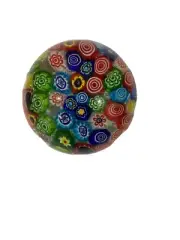 millefiori Glass Round paperweight, Handmade And Mouth Blown