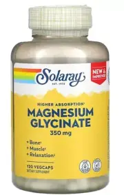 Solaray High Absorption Magnesium Glycinate, 350 mg 120 Vege Caps