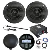 Infinity Marine Receiver, 2x 3.5" 75W Speakers, Amp w/Kit, Black Antenna, Cover