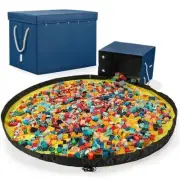 Toy Storage Organizer and Play Mat for Kids - Foldable Organizer Storage Bins w/