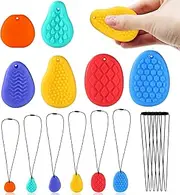 TOTCOZY Textured Sensory Toys, 6-Pack Silicone Fidget Stones, Anxiety Relief Stress Toys for ADHD, Ages 3+