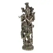 Standing Krishna Playing Flute Idol Statue Figurine 15"