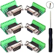 WWZMDiB DB9 Adapter RS232 Serial DB9 D-SUB 9Pin to Terminal Breakout Board Male and Female 1 Pair, Send Wire Screwdriver