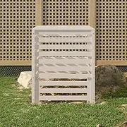 Generic Composter White 82.5x82.5x99.5 cm Solid Wood Pine,823816