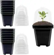 12 Sets Plants Nursery Pot, 13.5Cm Plastic Square Nursery Flower Pots with Humid