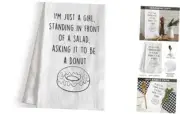 I'm Just A Girl Standing in Front of A Salad Towel White Im Just a Girl Donut