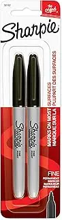 Sharpie Permanent Markers, Fine Point, Black (Pack of 2)