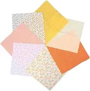 DIY Cotton Fabric Set 7 Pieces Printed Patterns for Quilting Pillow Covers Toys and Decor (Cotton 7 Pack)