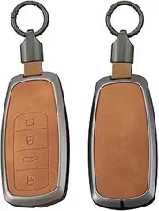 ontto Metal Leather Key Fob Cover Fit for Chery Tiggo 8plus Tiggo 8 New 5 Plus 7pro Max Omoda 5 C5 Smart Key Shell case keyring Key holder keychain accessories