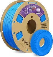 OVERTURE TPU Filament 1.75mm Flexible TPU Roll, 95A Soft 3D Printer Filament, 1kg Spool (2.2 lbs), Dimensional Accuracy +/- 0.02 mm(TPU Digital Blue)
