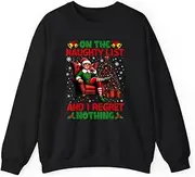 [VidiAmazing] On The List of Naughty and I Regret Nothing Funny Xmas ELF ds008 T-Shirt