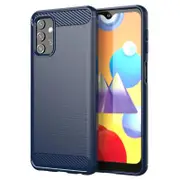 2PCS Silicone Case For Samsung Galaxy A52 5G Case Carbon Fiber Cover for Galaxy A52 5G Cover Capa Funda - Blue Samsung A52 5G