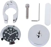 PLAFOPE Motorcycle Aluminum Clock Handlebar Table Clock for Electric Vehicles Easy to Install Lightweight Design with Night Light Feature Silver