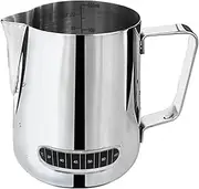 Milk Frothing Jug 600ml Thermometer Control Espresso Coffee Pitcher Measurements Inside for Latte Cappuccino Stainless Steel