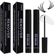 Qiveaory 2Pcs Lash Remover for Lash Extension,Cluster Lash Glue Remover Individual Eyelashes Gentle Eye Removal for False Lashes,Eyelash Extension Adhesive Remover Self Use at Home