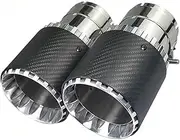 1pcs Modified Compatible For Vw Golf Carbon Fiber Tail Throat Car Exhaust Nozzle Modified Tail Mouth Bullet Silver(In60-out101mm)