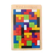 Baby Wooden Tetris Puzzles Blocks Toys Kids Children Toddlers Educational Preschool Game Jigsaw Desktop Casual Toy