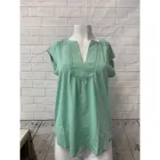 New Women's Orvis Anna Crochet Top Menthol Green Small