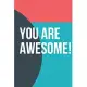 You Are Awesome: Motivational Notebook, Journal Motivational Notebook, Funny Diary (110 Pages, Blank, 6 x 9)