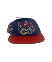 Vintage Starter 1990's Team USA Olympics SnapBack Blue Red "Go For The Gold" NWT
