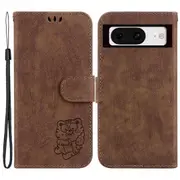 Flip Stand Case For Google Pixel 8 Wallet Tiger Pattern Imprinted Pu Leather Cellphone Cover