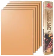 Copper Grill Mat, Non-Stick BBQ Outdoor Grill & Baking Mat, 15.7x 13", Set of 5