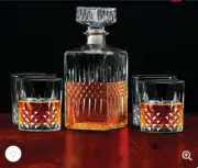 5Pcs 1 Decanter 1035ML 4x Glass 355ML Set Liquor Whiskey Wine Lead-free Glass