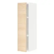 METOD wall cabinet with shelves, white/Askersund light ash effect, 20x37x80 cm