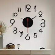 Stickers Wall Clock 3D 60cm Diameter Beautiful DIY Easy To Assemble Frameless