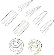 [Shengsenfu] Eyeglasses Chain, 8 Styles Metal Glasses Chain, Anti-Slip Sunglasses Chain Spectacle Chain Eyeglass Strap Glasses Cord Beaded Glasses Chain for Sports or Daily Use Eyewear Strap Holders