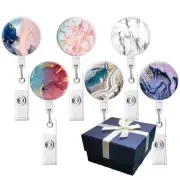 6 Pack Mixed Pattern Retractable Badge Holders, Cute Nursing Badge Reel, Badg...