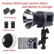 Amaran 60d S 60W 5600k LED Video Light Daylight + Lantern 65cm +Battery +Charger