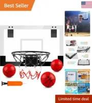 Indoor Basketball Hoop with Electronic Scoreboard - Mini Hoop for Teens & Adults