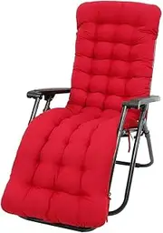 SIUSYACI 1 Pack Lounge Chair Cushion Indoor Outdoor Chaise Lounge Cushions with Cap Perfect for Garden Patio Mattress for Zero Gravity Chair (Red)