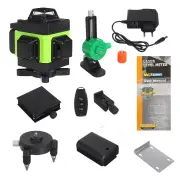 16 Lines Laser Level 3D Green Horizontal Vertical Line Laser Auto Self-Leveling Remote Control Indoor Outdoor Single Bat