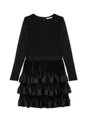 Alice + Olivia Chara Mesh and Ruffled Satin Mini Dress - Black - 4 (UK 8 / S) 4 (UK 8 / S)