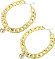 2Pcs Decorative Dog Collar with Bell Stylish Pet Necklace for Dogs and Cats for Parties and Special Occasions Durable and Easy to Clean Pet Accessory