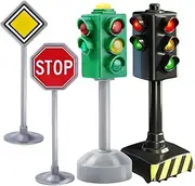 Traffic Signs for Kids | Small Traffic Light Signs with Lights and Sounds | Stop Light Model Educational Safety Traffic Indicator for Kids Boys Girls