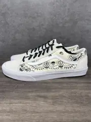 Vans Style 36 Size 12 Mens Skull Bandana Old Skool White 508357