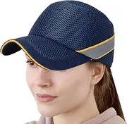 [Generic] Bump Hard Hat - Safety Bump Caps, Baseball Style Hard Hat | Shock Absorption Adjustable Breathable Mesh Ball Caps, Wide-Angle Head Protection Hat for Men Women Running Cycling Baseball Golf