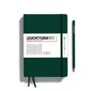 Hardcover Medium A5 Notebook, 251 Pages, Ruled (Forest Green)
