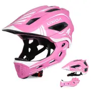Lixada Kids Detachable Full Face Helmet Children Sports Safety Bike Helmet Protective Gear for pink